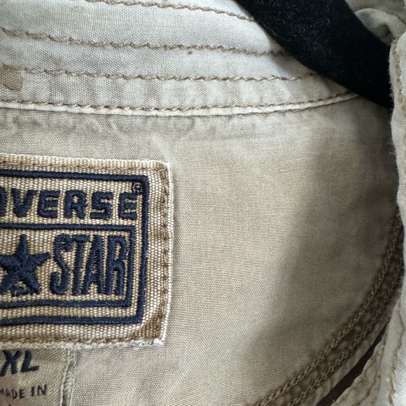 Converse brand men’s khaki style casual collar button shirt shirt top size XL - Picture 3 of 4